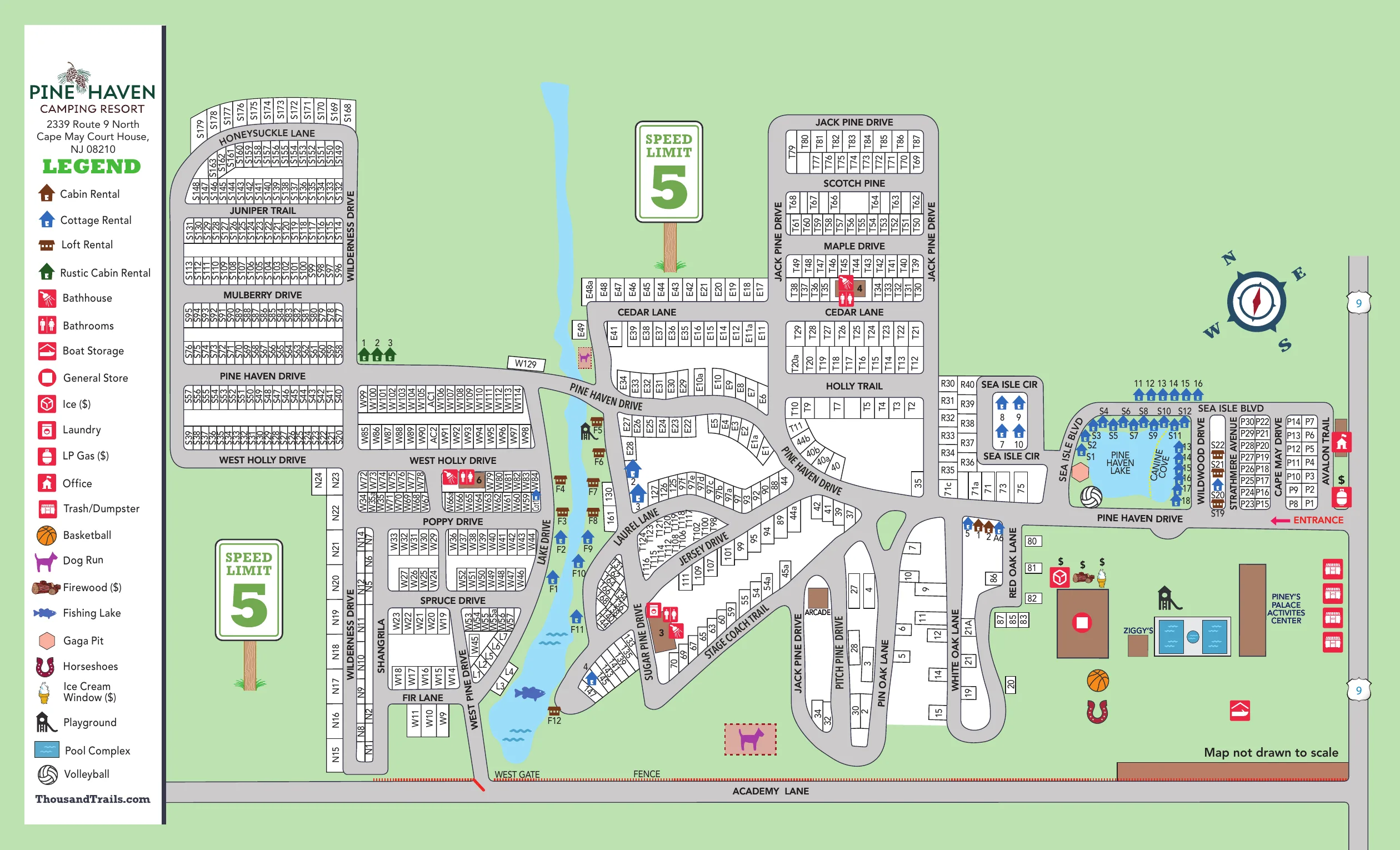Pine Haven resort map